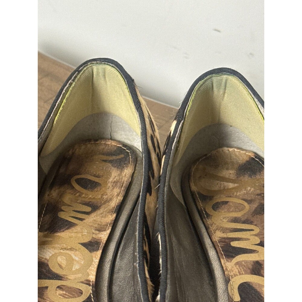 Sam Edelman Women’s 8.5 Leopard Calf Hair Ballet Flats Studded Animal Print - Picture 10 of 11